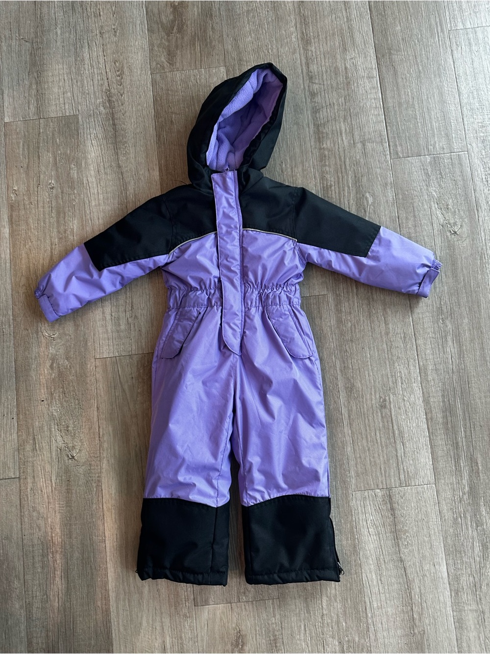 Kids' Lavender & Black Insulated Snow Suit